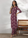 Libas Women'S Pure Cotton Kurta Set (49068_Maroon Maroon M