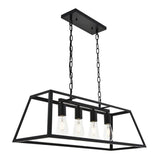 Elegant Lighting Living District Resolute 4-Light Mid-Century Metal Pendant In Black
