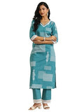 Libas Women'S Cotton Kurta Sets (400541_Blue_Xxl)