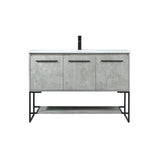 Elegant Decor Sloane 48 Mdf And Steel Single Bathroom Vanity In Concrete Gray