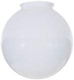8Inch White Glass Globe 4Inch Fitter Opening