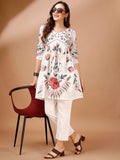 Womanista Women'S Rayon Embroidered Set (Co-Ords_9042_Off White_S)