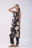 Gosriki Women'S Rayon Viscose Straight Printed Kurta With Pant (Teras Black-Gs_L_Black_Large),Black,,B0DZ2T5D1T