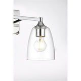 Living District Gianni 2-Light Iron & Glass Bath Sconce In Chrome/Clear