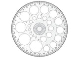 NTGS Designs Pro Circle Master Stencil, 14.5 cm, 360 Degree Protector with 25 Circles, for Mandala Art and Engineering (1 Piece)