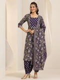Libas Women'S Cotton Kurta Sets (400552_Purple_Xl)