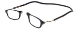 Calabria Snap Magnetic Bridge Front Connect Blue Light Glasses 1.75 Black Men Women Around Neck Hanging Readers Long Temples