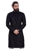Divisive Men'S Sequince Embroidered Cotton Blend Only Slim Fit Kurta (Dkrt224_Xxl_Black)