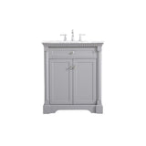 Elegant Decor Indoor Modern Under Sink Bathroom Fixtures Storage Organizer Cabinet 36 Inch Single Bathroom Vanity - White With B