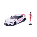 Robotech 1:24 2020 Toyota Supra Diecast Car & 2.75 Rick Hunter Figure, Toys for Kids and Adults