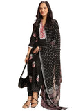 Anni Designer Women'S Rayon Viscose Printed Straight Kurta With Pant & Dupatta (Belagavi Black-Vks04_M_Black_Medium),Black,M