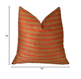 Plutus Brands Plutus Tied Rows Handmade Throw Pillow, 18 X 18, Red