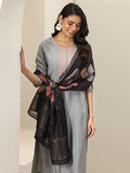 Libas Women'S Silk Blend Kurta Sets (Gs1062_Grey_L)