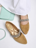 Shoetopia Embellished Slip-On Beige Bellies For Women & Girls /Uk5-Eu38,Beige,5,B0CK5LJBWD