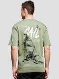 Adro Men'S Solid Oversized Fit T-Shirt (Ovr24-L1-Sail-Ol_Olive