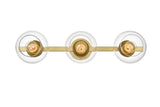 Living District Rogelio 3-Light Iron & Glass Bath Sconce In Brass/Clear
