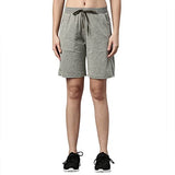 Enamor Athleisure Shorts For Women With Pockets With Adjustable Waist Used For Gym Yoga Workout (A702_Army Green Melange_Xl)