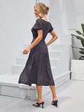Toplot Dresses For Women Floral Print With Puff Sleeve (T-Dress-5006-Black-L),Black,,B0B3DCRYB2