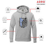Adro Men'S Cotton Neck Hooded Sweatshirt (H22-2-Winn-Gr_Grey_M)