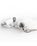 ROFMAPLE Lock, 2 Pack Sliding Door Window Lock, Push-in Key Lock, Patio Door Locks for Home Office Classroom (White)
