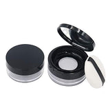 Art&BeautyCapacity 20 ml(0.67 oz) Empty Reusable Plastic Loose Powder Compact Container DIY Makeup Powder Case with Sponge Powde
