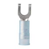 Insulated Flanged Spade Terminals (Set of 100) Gauge Size: 16-14, Screw Size: 8, Color: Blue