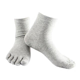 Enakshi 1Pair Comfy Five Toe Socks Cotton High Crew Sock Athletic Solid Socks Grey Clothing Shoes & Accessories | Womens Clothin
