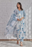 Gosriki Women'S Rayon Blend Printed Anarkali Kurta With Pant & Dupatta (Betul White-Vks01-Gs_Xl_White_X-Large),White,,B0DR1VCZJ4