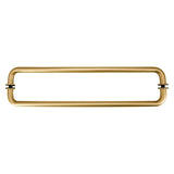Top Hardware Stainless Steel 24'' (Center to Center) Round Back to Back Shower Door Double Towel Bar Handle, Double-Sided, Satin