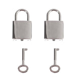 HUAXIUZH 2pcs Vintage Old Antique Style Mini Archaize Padlocks Key Lock with Key for Jewelry Box Storage Box Diary Book(Silver)