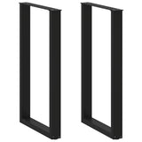 vidaXL Bar Table Legs UShaped 2 pcs Black 23.6inchx(39.4inch39.8inch) Steel