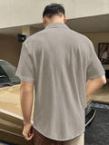 Leriya Fashion Textured Shirts for Men | Casual Regular Fit Shirt for Men | Shirt for Men| Men Stylish Shirt | Men Fancy Shirt | Men Half Sleeve Shirt | Plain Shirts for Men (Medium Beige),Beige
