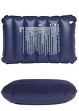 Qwid Inflatable Velvet Travel Pillow I Air Pillow For Family I Neck Pillow Navy Blue (Pack Of 2).