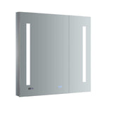 Fresca Tiempo 30 Wide X 30 Tall Wall Mount Bathroom Medicine Cabinet With Dimmable Led Lights, 3 Shelves, Anti-Fog Mirror, A