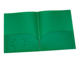 Oxford Poly Two Pocket Portfolio, Green, Pack of 25