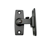 QCAA 2.5 Heavy Forged Solid Brass Door Latch, 90 Degree Right Angle Door Latch Buckle for Doors & Windows, Matte Black, 1 Pack,