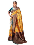 GRECIILOOKS Womens Jacquard Cotton Silk Saree (GL-S2364-ORANGE)
