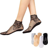 Kaneekshi 4 Pairs WomenS Socks Casual Fashion Lace Ankle Socks Low Cut No Show Socks For Women