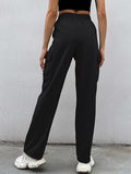 Leriya Fashion Trouser for Women | Track Pant for Women | Cargo Style Trouser Track Pants for Women | Hight Waist Track Pants for Women | Trousers for Women (Large Black),Black