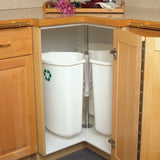 Knape & Vogt Rotary Recycling CenterWhite, Polymer, 32 Quart Bins
