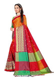 Greciilooks Womens Cotton Silk Casual Saree For Women (Orange1)