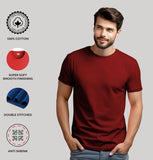 ADRO T Shirts Pack of 2 Mens Tshirts Cotton T Shirts for Men Tshirt T-Shirts Combo T Shirts Tshirts for Men Plain Solid Tshirts Grey Maroon Tshirt for Men RCM2-PLN-GR-MR-2XL,Grey,Maroon
