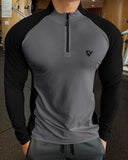 Eyebogler Men High Neck Colourblocked Full Sleeve Regualr Fit T-Shirt,Black Night OwlApparel,S