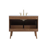 Elegant Kitchen And Bath 42 Inch Bathroom Vanity Cabinet - Walnut Brown