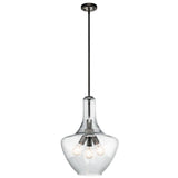 Kichler Everly 22.75 3 Light Bell Pendant Clear Seeded Glass Olde Bronze