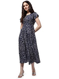 Oomph! Women'S Western & Fusion Wear Midi Dresses For Women Beach Blue - Md518,BlueApparel,L