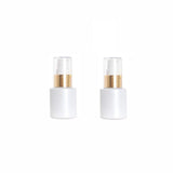 2Pcs 30ML/1 oz Empty Refillable Glass Lotion Bottles Pump Press Bottle White Upscale Travel Cosmetic Container Dispenser for Fou