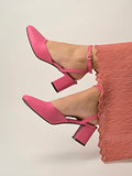 Shoetopia Women'S Block Heel Sandal,Pink,8,B0BY6VMXVX