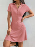 Toplot Casual Wear Dress For Women || Knee Length || Half Sleeve || Strip Dress (Kit-Dress-5237-Peach-L),Peach,,B0DZXG7QKW