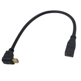 Duttek 4K 90 Degree Mini DisplayPort Cable 1FT/30cm, Down Angled Mini DisplayPort Extender Cable(Male to Female) for Computer La